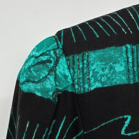 Vintage Jacket Cardigan Size 14 Open Front Long Sleeve Shoulder Pads Made in USA - Picture 7 of 9